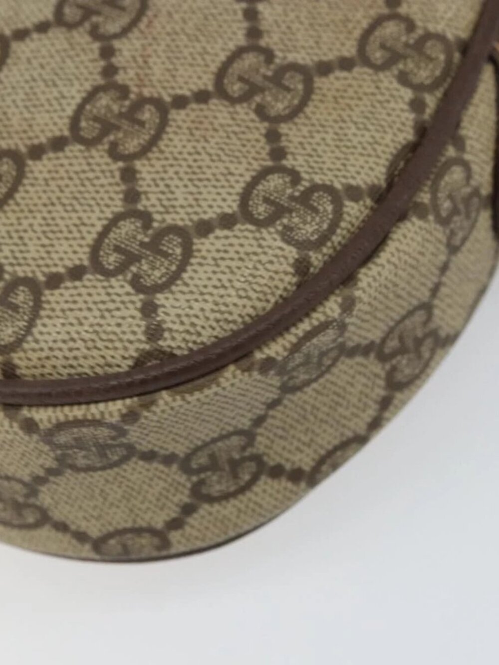 GUCCI GG Supreme Web Sherry Line Bag PVC Beige Gold 007 58 6112 1030 Auth 163653 - Picture 4 of 16